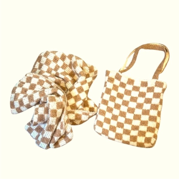 FP Movement by Free People Checkered Tote Bag - Cream and Brown - Picture 2 of 11